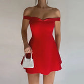Red Backless A-Line Mini Dress