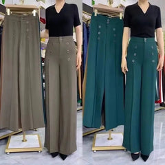 Women's Solid Color High Waist Loose Wide Leg Trousers