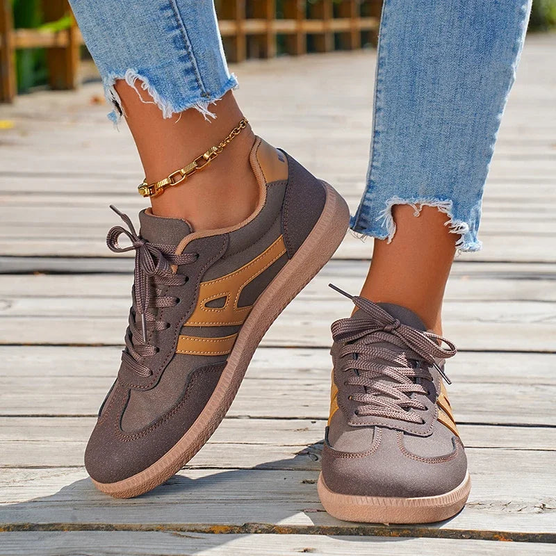 Mix Color Women's Autumn Fashion Sneakers Lace-Up Casual Shoes