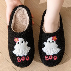 Women's Warm Plush Multi Print Indoor Slippers with Soft Sole