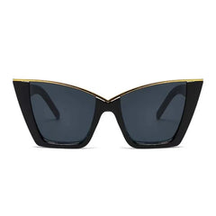 Classic Mirror Cat Eye Sunglasses for Women with Big Frames