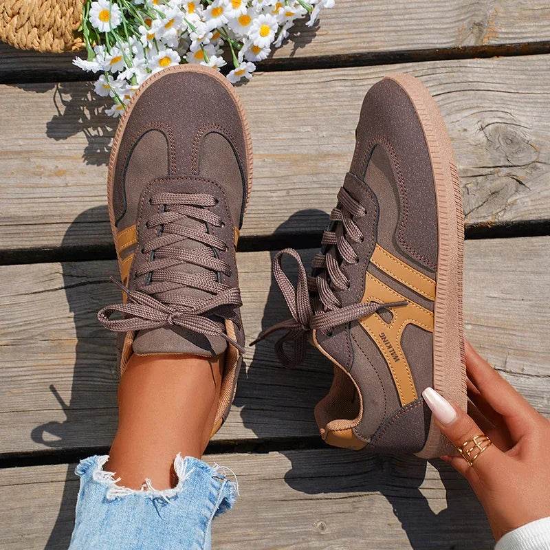 Mix Color Women's Autumn Fashion Sneakers Lace-Up Casual Shoes