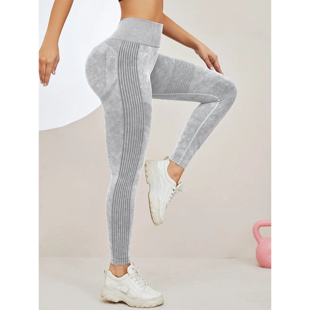 Women's High Waisted Solid Seamless Scrunch Yoga Pants