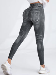 Leggings en jean imprimé à séchage rapide pour femmes, pantalon de yoga pour le fitness