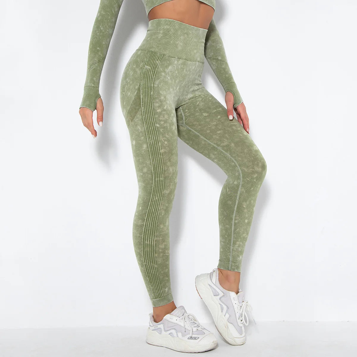 Leggings de survêtement hygroscopiques doux lavés pour femmes, pantalons de yoga sans couture 