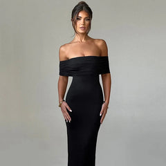 Strapless backless maxi dress