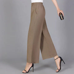 High Waist Loose Straight Casual Trousers with Pockets