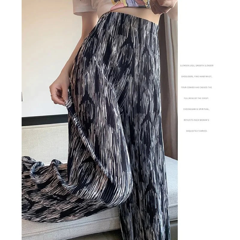 Tie Dyed Wide Leg Pants in Gradient Color for Summer