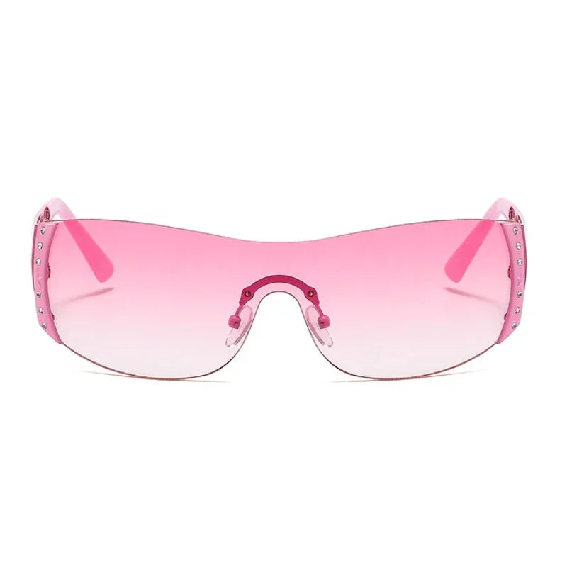 Colorful Rimless Square Sunglasses for Women Stylish Design