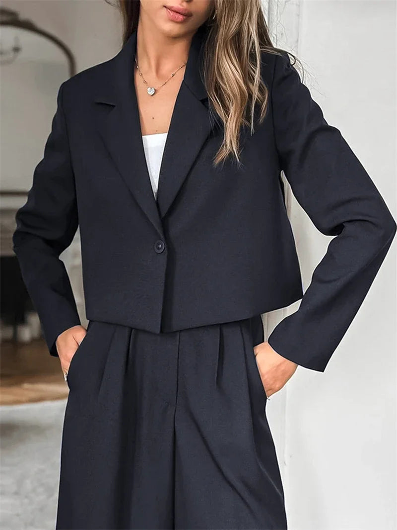 Streetwear Women’s Blazer Top and Pant Set in Stylish Color