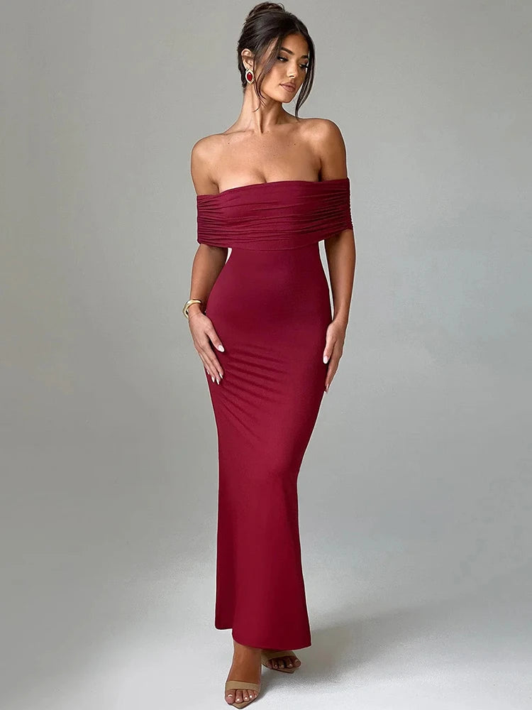 Strapless backless maxi dress