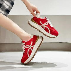 Women's Genuine Leather Casual Sneakers Platforms for Summer