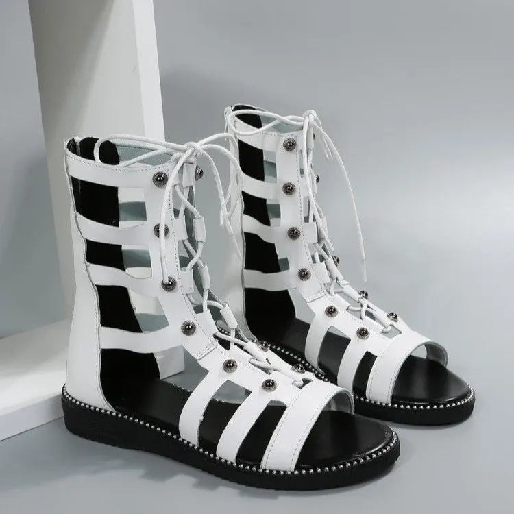 Hollow Casual Women's Wedge Sandals with Open Toe Cross Strap