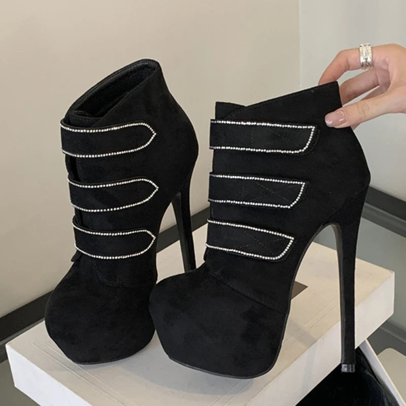 Bottines à talons hauts et plateformes pour femmes pour soirées et danses 