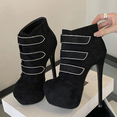 Women's High Heels Platform Ankle Boots for Party and Dance