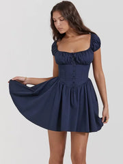 Versatile Mini Dress with Corset Detailing