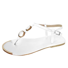 Women's Casual Beach Flip Flop Sandals with Metal Decoration