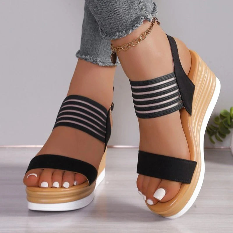 Wedge Heel Fish Mouth Women's Sandals - High Platform Summer Shoes