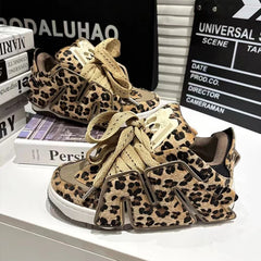 Women's Leopard  Fur Chunky Sneakers