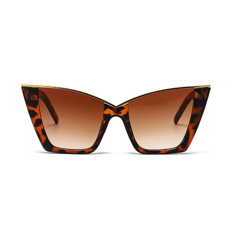 Classic Mirror Cat Eye Sunglasses for Women with Big Frames