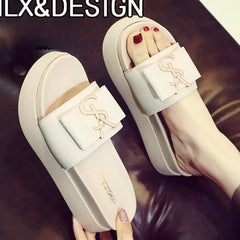 Women's Luxury Designer Beach High Heels Slide Sandals