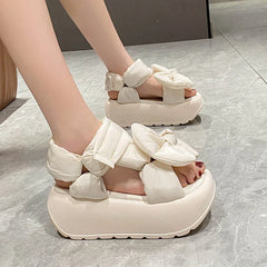 Women's Casual Summer Sandals with Butterfly-Knot Design