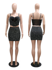 Two-Piece Set with Beaded Detailing for a Glamorous Look