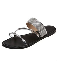 Trendy Women's Sparkly Rhinestone Slide Sandals for Summer