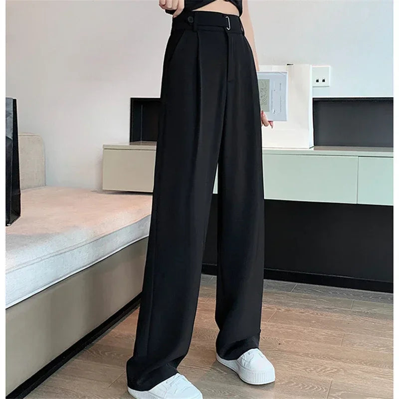 High Quality Casual Solid Color Wide Leg Pants for Women