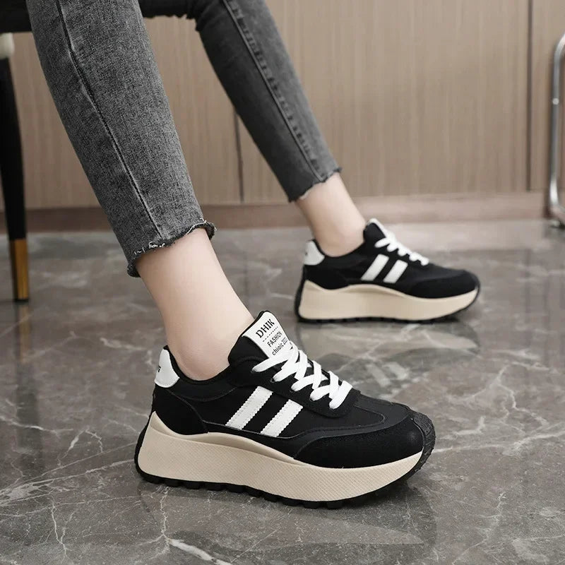 Beige Breathable Canvas Mesh Sneakers for Women - Lightweight Sport Shoes