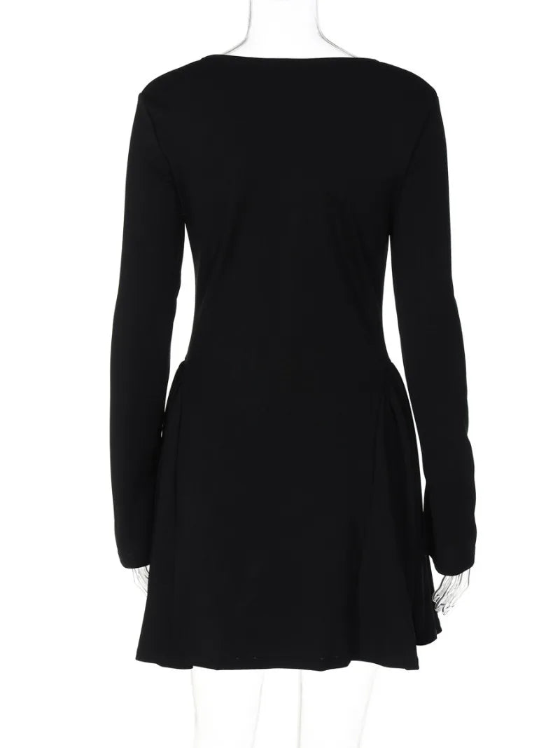 Women's Pink Square Collar Bowknot Slim Fit A-line Party Dress