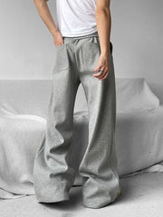 Men's Wide-Leg Flared Sweatpants – Oversized Heavy-Duty Track Pants