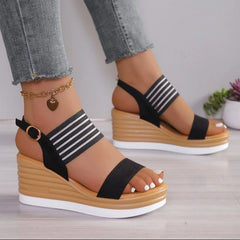 Wedge Heel Fish Mouth Women's Sandals - High Platform Summer Shoes