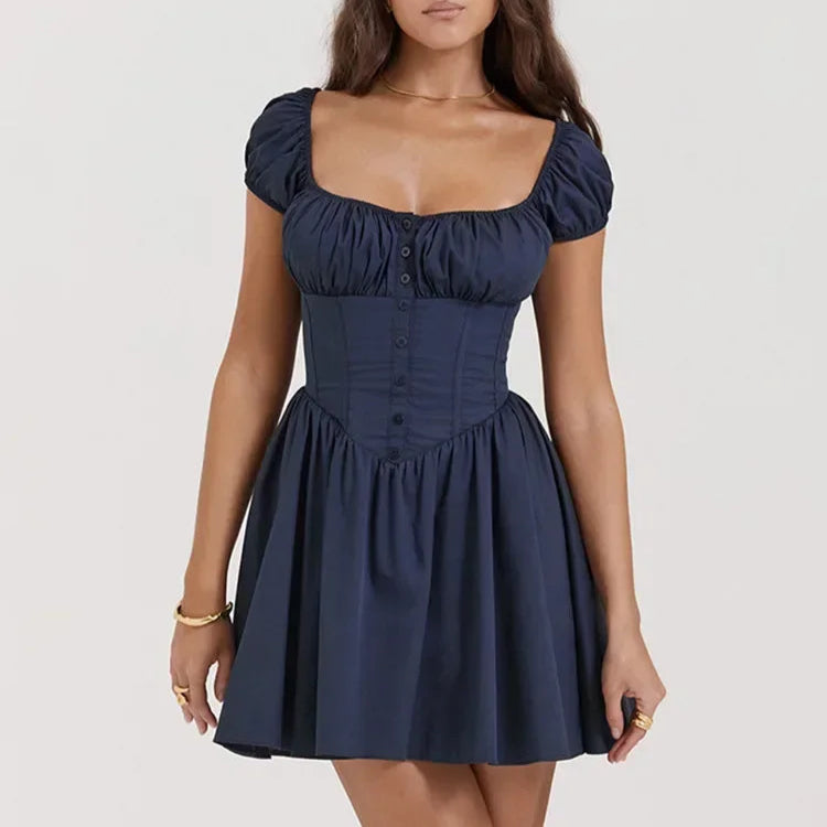 Versatile Mini Dress with Corset Detailing