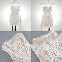 Elegant Lace Corset Dress with Intricate Detailing and Flattering Fit