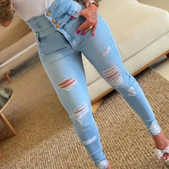 Women's Bodycon High Waist Denim Pencil Pants Trousers