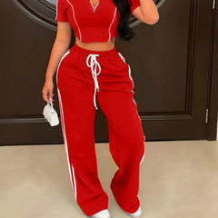 Fashion Casual Short Hoodie 2 Piece Women Summer Zipper Suit