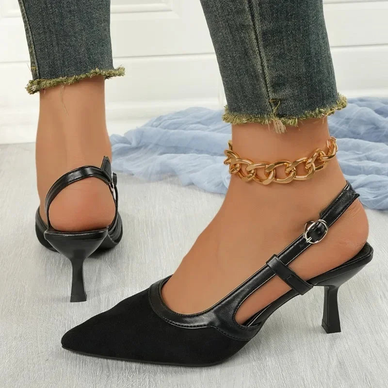 Women's Elegant Casual High Heels Stiletto Sandals in Black