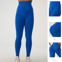 Legging de sport taille haute sans coutures couleur pêche pour le yoga et le fitness 