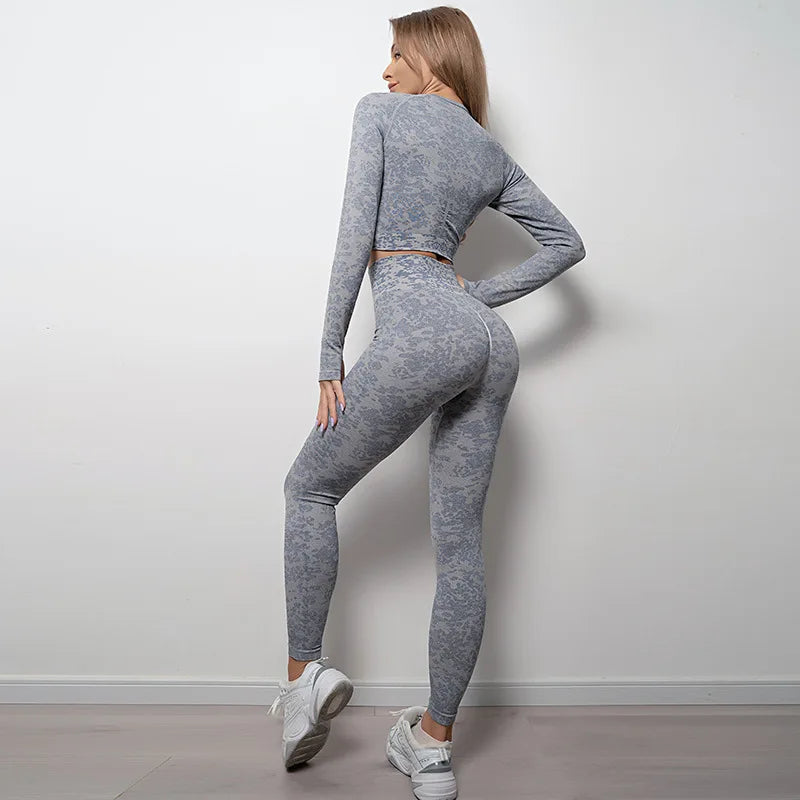 Legging froissé taille haute sans coutures pour femme pour le yoga et la gym 