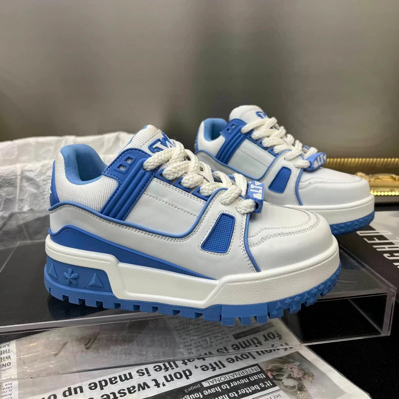 Women's Blue Multi-Layer Chunky Sneakers