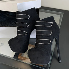 Bottines à talons hauts et plateformes pour femmes pour soirées et danses 