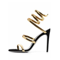 Star Style Narrow Band Coiled-Strap Women’s Stiletto Sandals