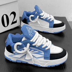 Men's Light Blue Chunky Lace-Up Sneakers – Stylish & Comfortable Sports Shoes