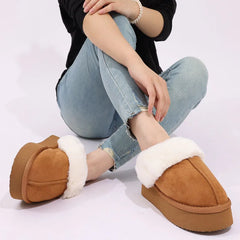 Fluffy Plush Women Slippers with Thick Bottom and Warm Comfort