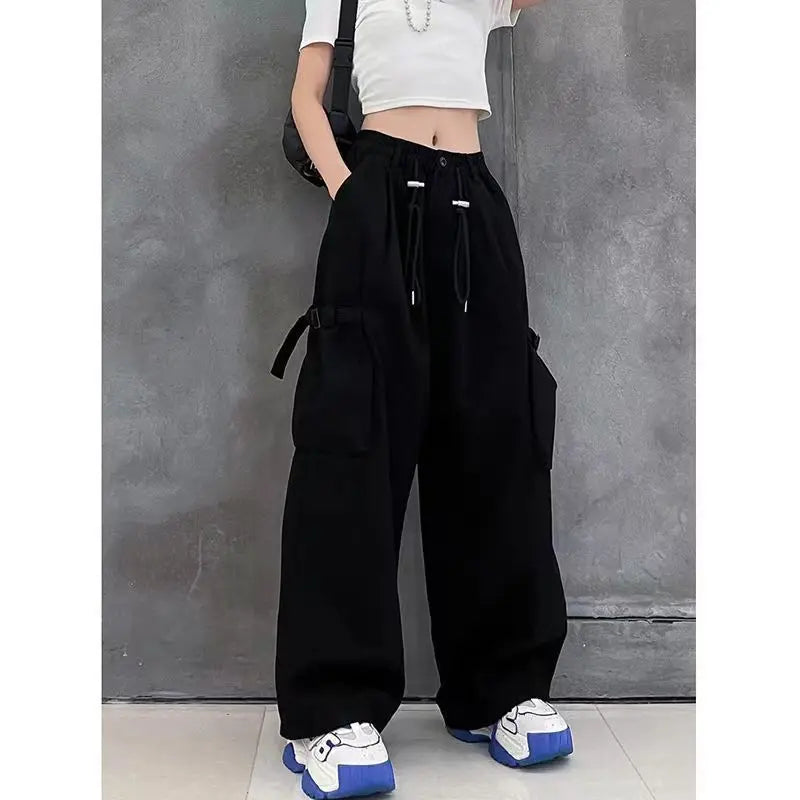 Women's High Waist Wide Leg Trousers in 100% Cotton Patchwork