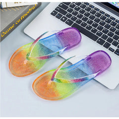 Rainbow Cloud Cartoon Slippers for Women - Soft Non-Slip Flip Flops