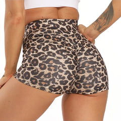 High Waist Leopard Print Shorts for Women Workout