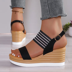 Wedge Heel Fish Mouth Women's Sandals - High Platform Summer Shoes