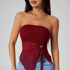 Women's Trendy Asymmetrical Hem Off-Shoulder Tube Tank Top